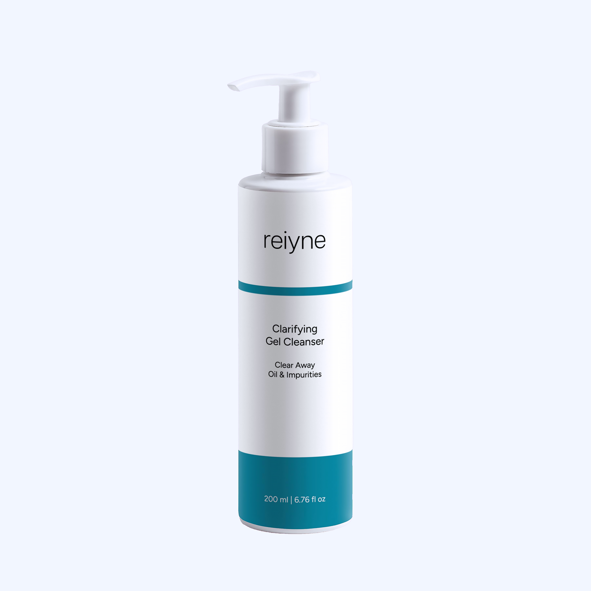 Reiyne Clarifying Gel Cleanser pump bottle on a white background