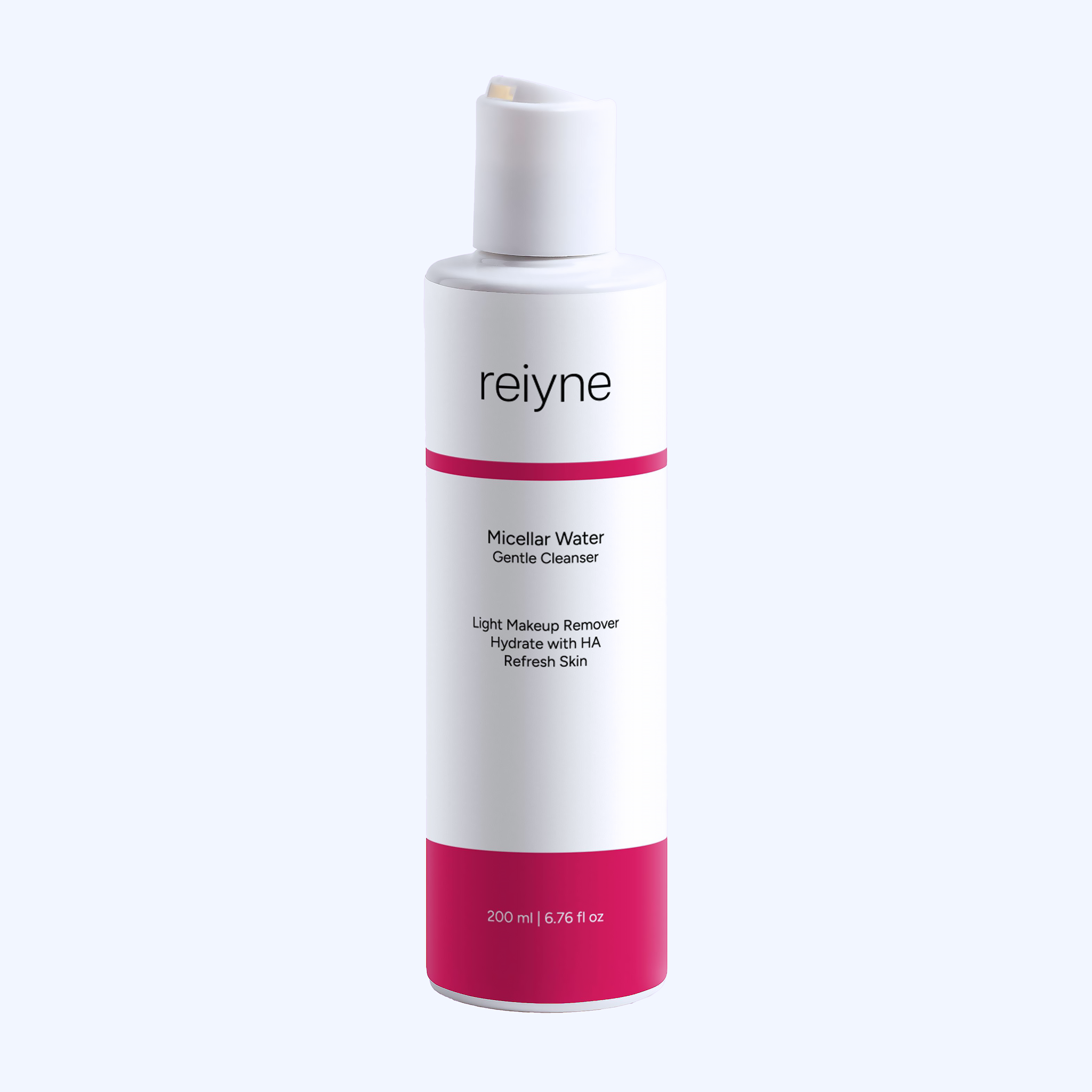 Reiyne Micellar Water push cap bottle on a white background