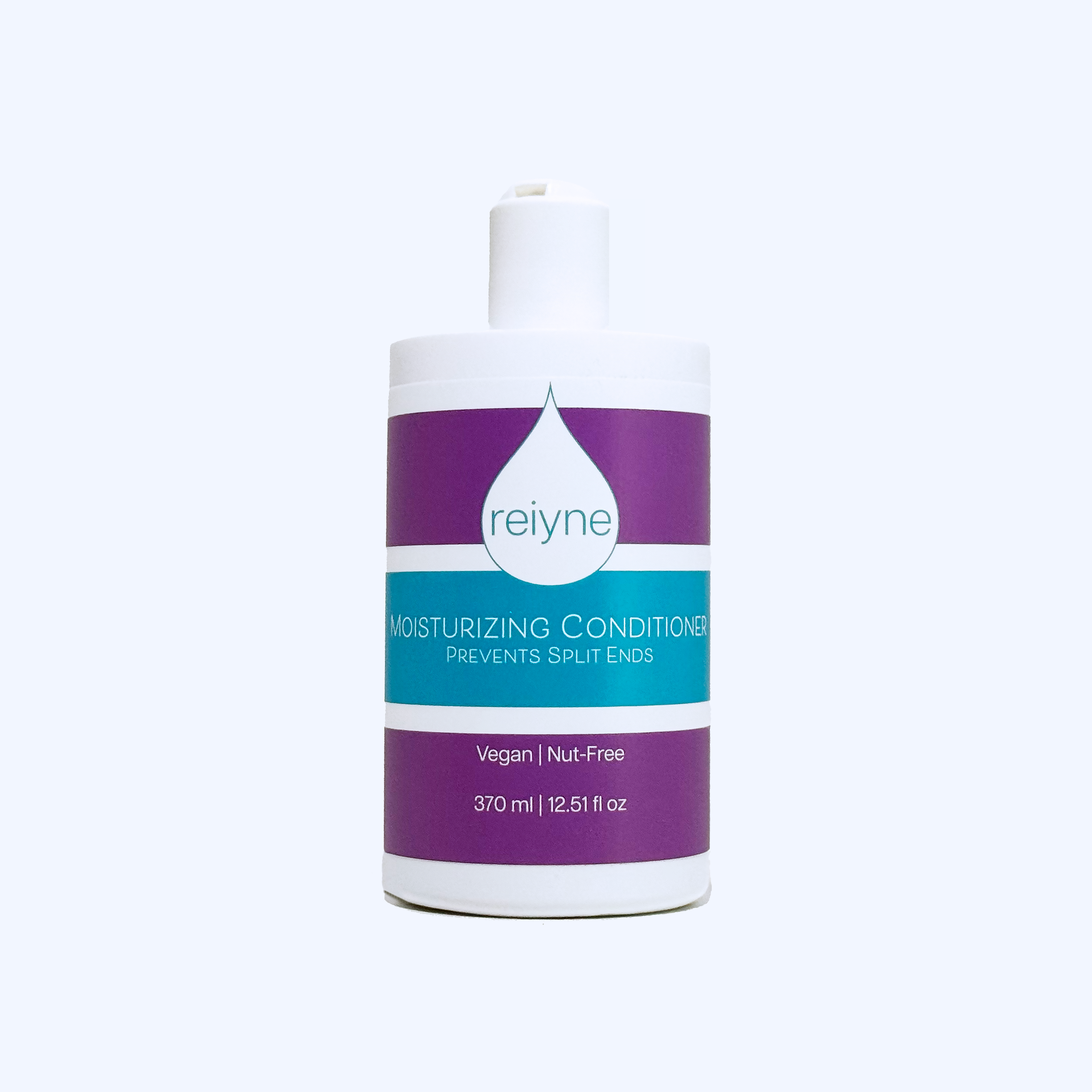 Reiyne Moisturizing Conditioner White bottle with push cap and Blue and purple label