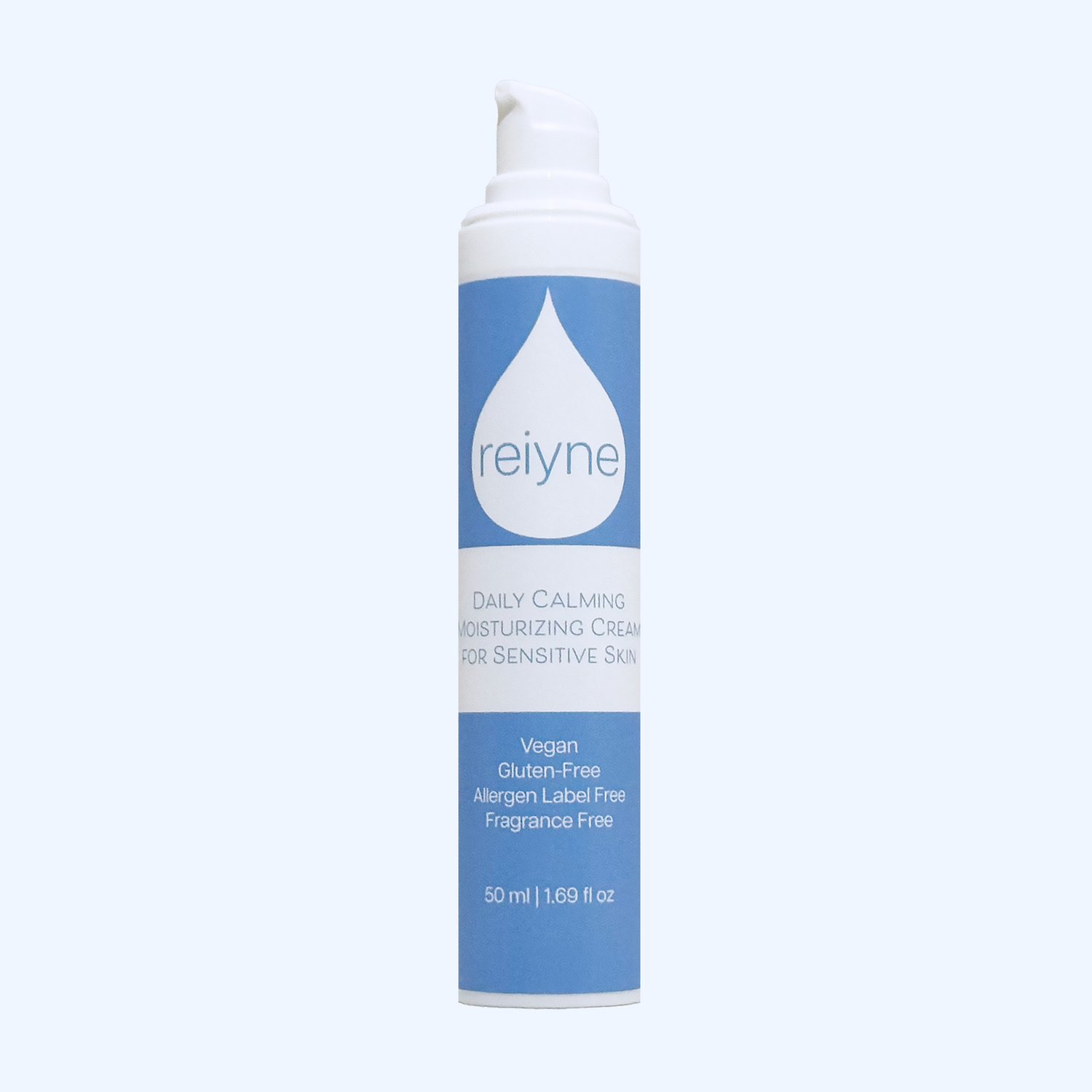Reiyne Daily Calming Moisturizer for Sensitive Skin front with blue and white label