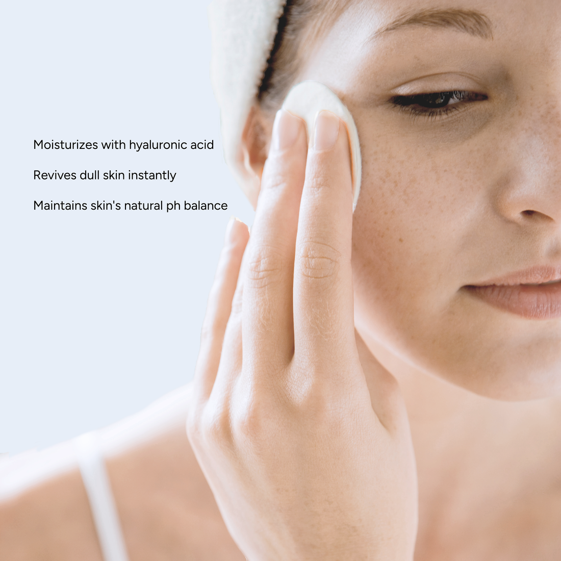 Reiyne Hydration Toner with Rosewater and Hyaluronic Acid in a white bottle with pink and white label
