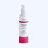 Reiyne Retinol Alternative Moisturizer Front of Airless Pump Bottle, with white and pink label on blue background